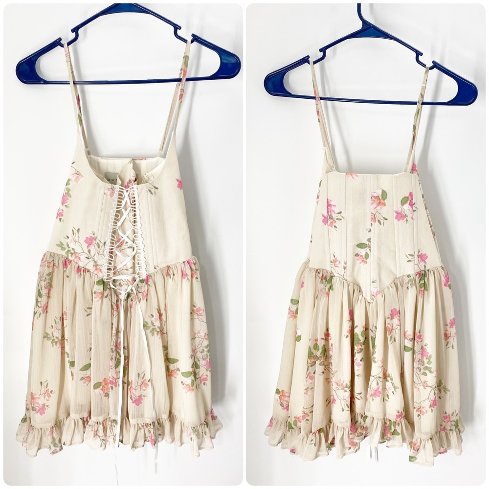 Duyguay Women’s Corset Lace-Up Dress Sz S Floral